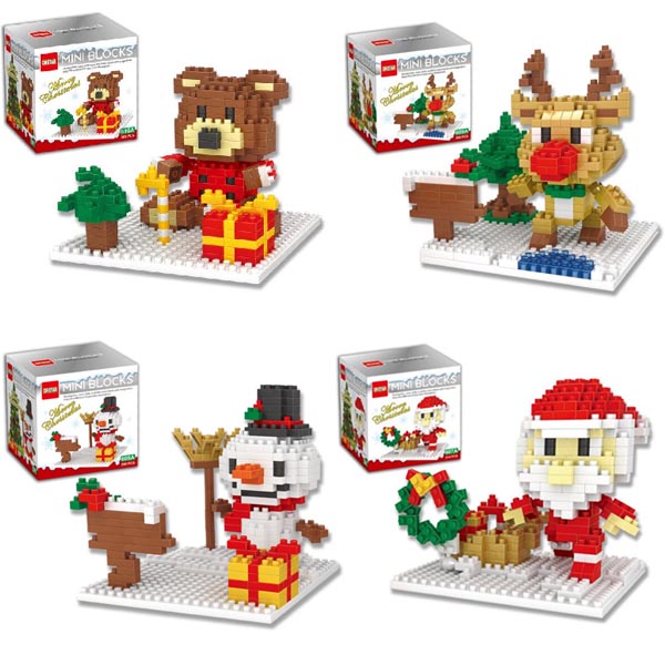 크리스마스선물 4종 나노블럭 산타 루돌프 눈사람 장난감 크리스마스장식 단체구매