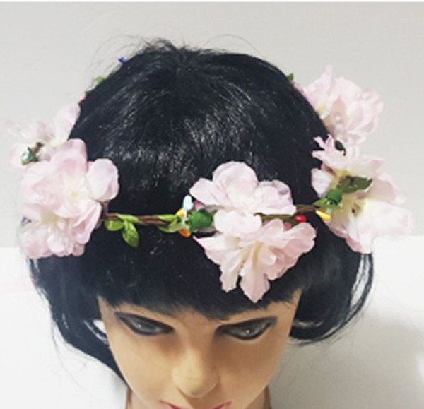매듭형 시들지않는 벚꽃화관 머리띠 헤어밴드셀프웨딩