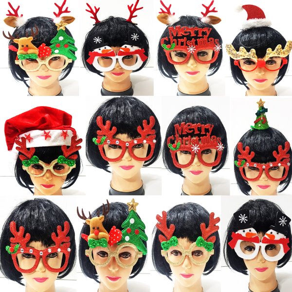 40종 크리스마스 안경 머리핀 파티용품 산타모자 소품