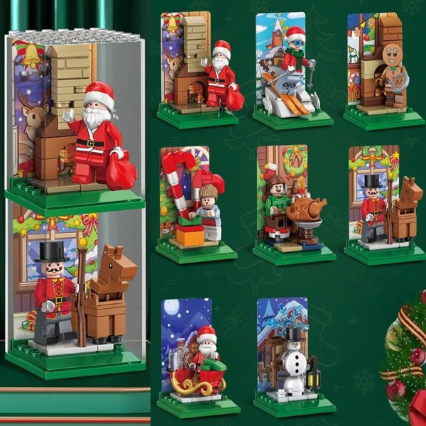 45mall 투명케이스 크리스마스트리 블록,크리스마스레고,산타인형,산타블록,산타레고,눈사람레고,트리장식,크리스마스선물